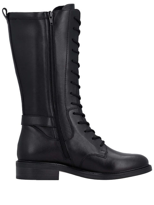 Leder Damenstiefel Schwarz