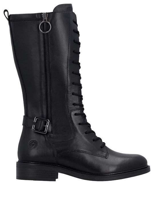 Leder Damenstiefel Schwarz