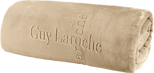 Guy Laroche Лого Одеяло Кадифе Двойно 220x240см Бадем