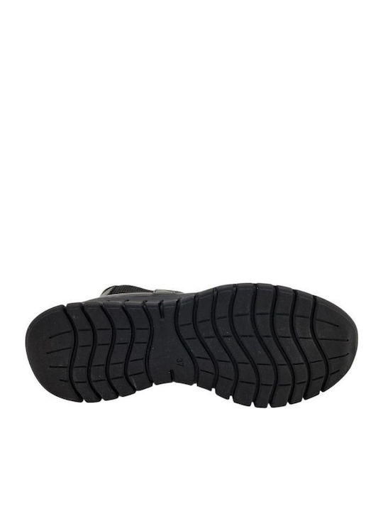 Leder Stiefeletten Damen mit Pelz Schwarz