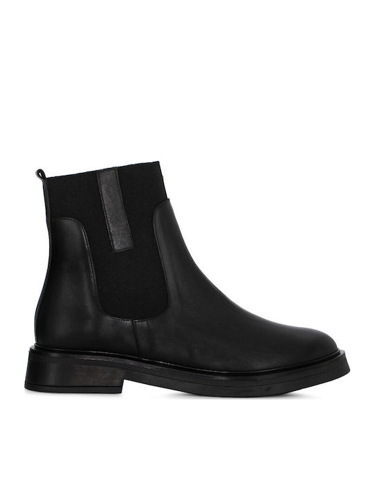 Black Leather Women's Ankle Boots