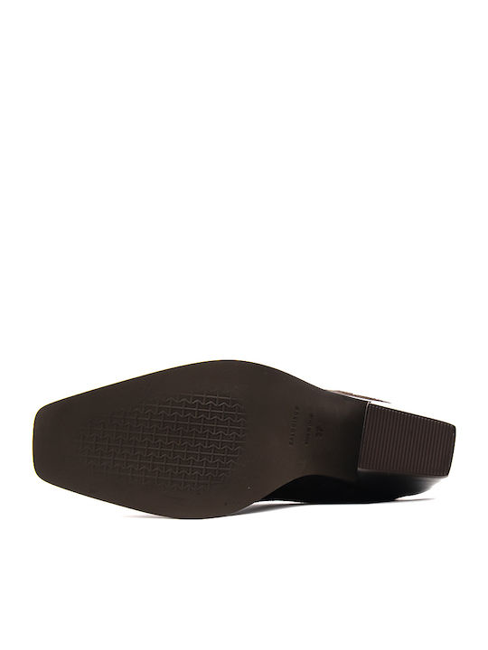 Braune Damen-Wildlederstiefeletten