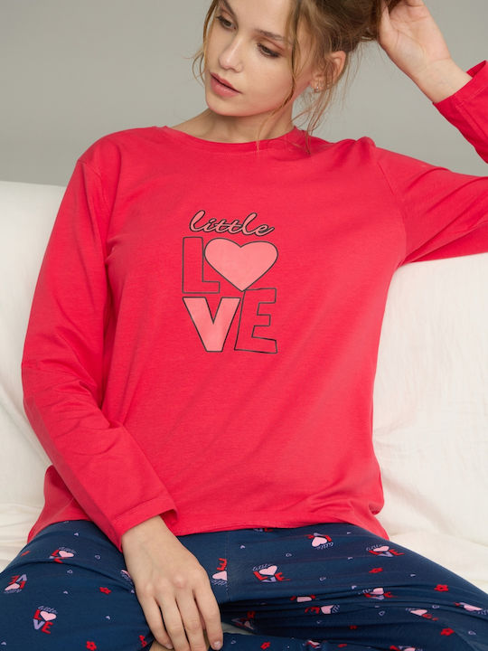 Sexen Winter Damen Pyjama-Set Red