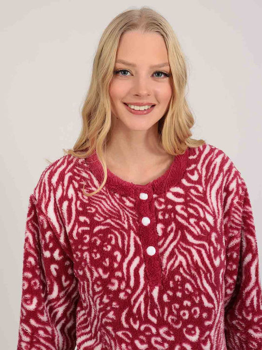 Lydia Creations Winter Damen Pyjama-Set Red