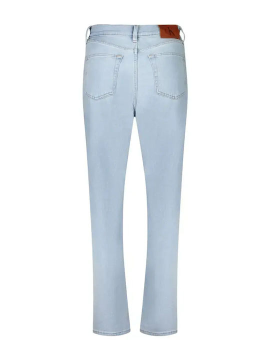 High Waist Women's Jean Trousers in Mom Fit Light Blue