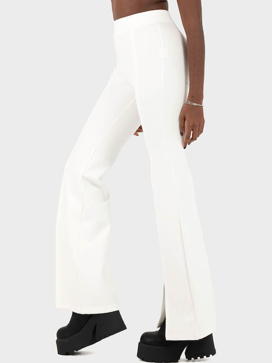 Collectiva Noir Pants Women's Fabric Trousers White Collectiva Noir Pants Women's Fabric Trousers White