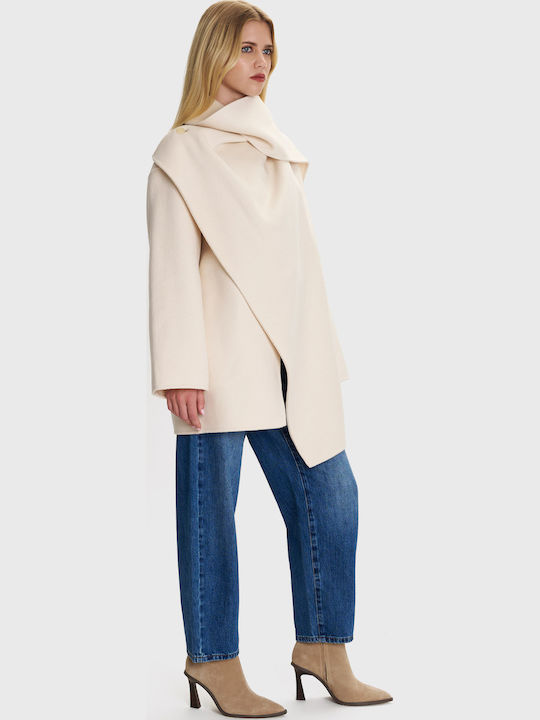 Women's Half Coat White