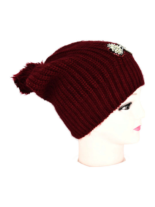 Beanie Beanie Knitted in Burgundy color
