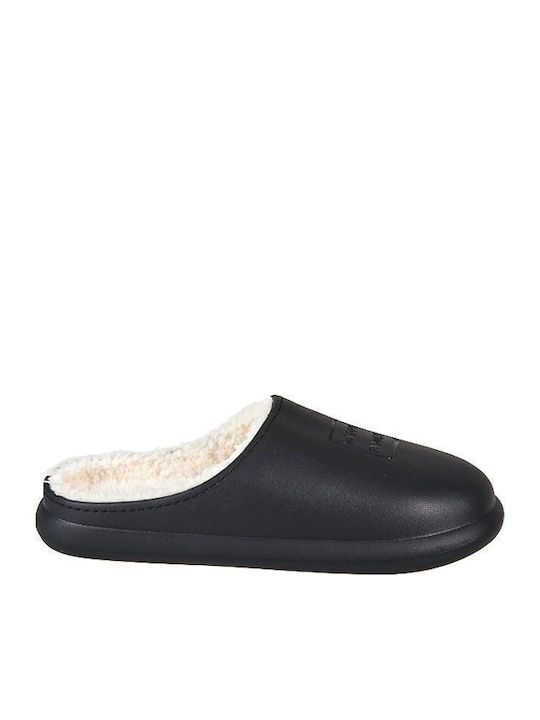 Men's Slippers with Fur Black