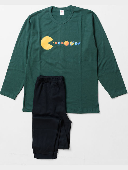 Cherry Men's Winter Pajamas Set Cypress Green