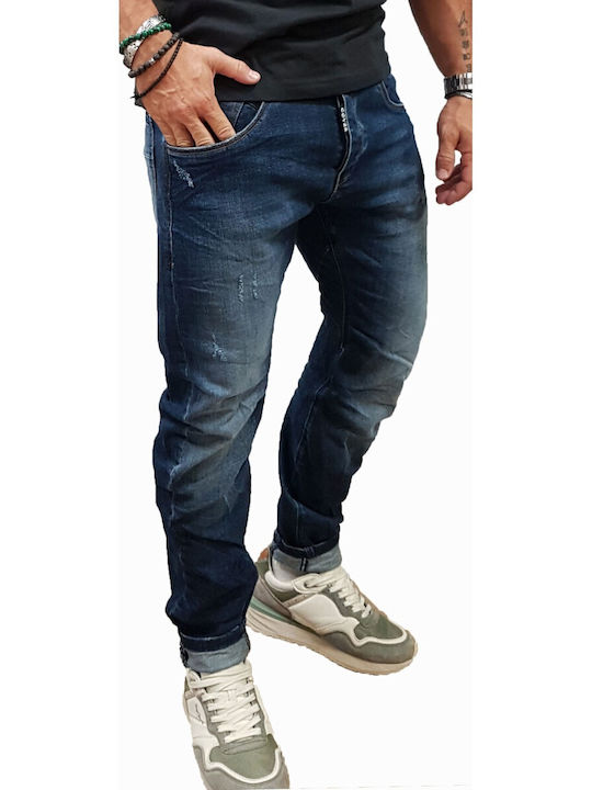 Cover Jeans Cover Ανδρικό Παντελόνι Τζιν Ελαστικό Loose Fit Blue Denim
