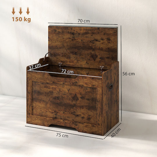 Storage Cabinet Made of Wood and Fabric Length 75cm Width 40cm Height 56cm