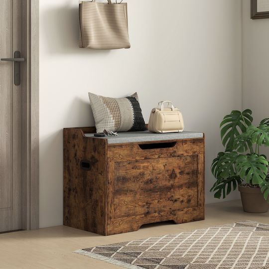 Storage Cabinet Made of Wood and Fabric Length 75cm Width 40cm Height 56cm