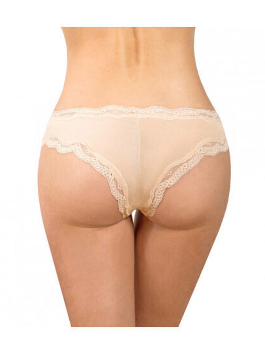 Bamboo Femei Brazilia 2Pack cu Dantelă Bej