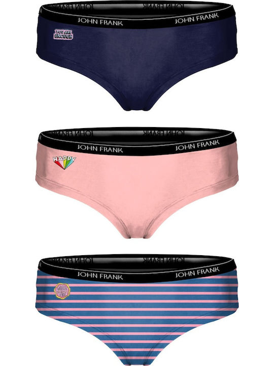 Good Vibes Βαμβακερά Women's Slip 3Pack Pink/Blue