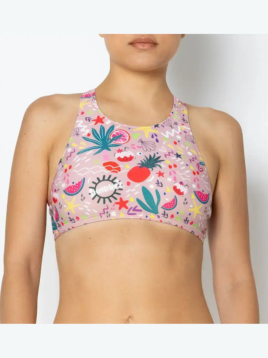 High Neck Bikini Top Ροζ
