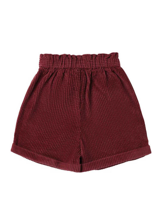 I Do 4.f740-2552 Burgundy Children's Cotton Bermuda Shorts