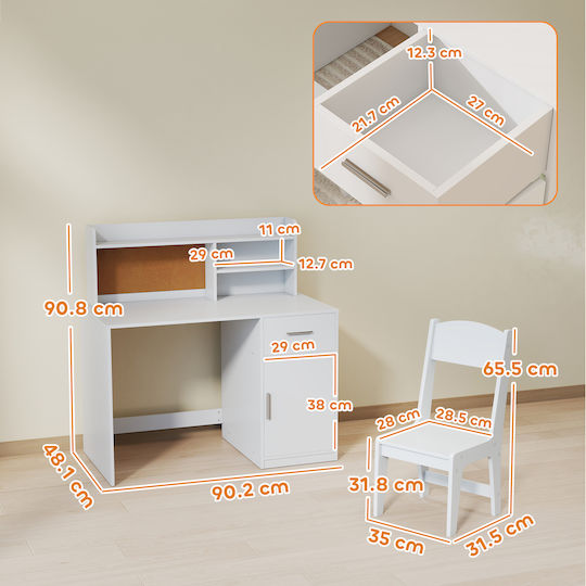 Kinder Schreibtisch Weiß 90,2x48,1x90,8cm Kinder Schreibtisch Weiß 90,2x48,1x90,8cm