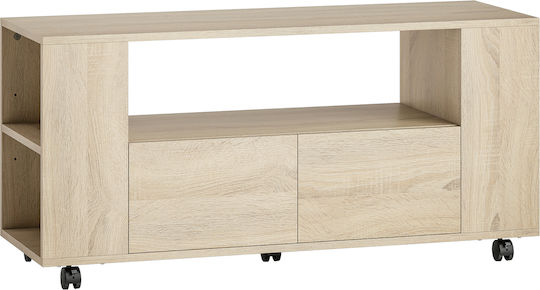 Έπιπλο Τηλεόρασης με Ρόδες Ξύλο Μ102xΠ34.5xΥ48.5cm