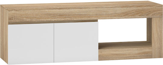 White And Wood-Coloured TV Stand M140xL40xH48cm