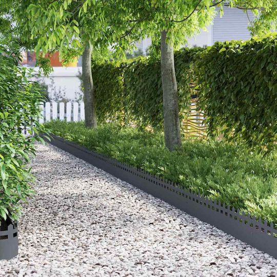 vidaXL Metal Garden Border in Gray Color 1.03m x 22cm