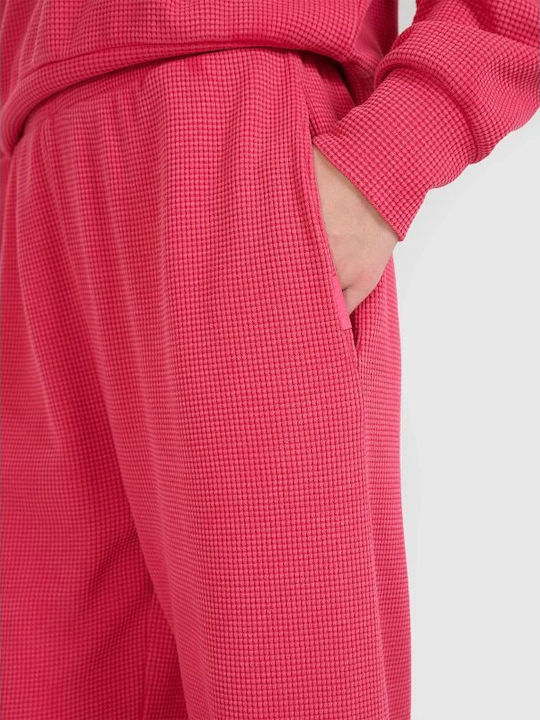 Women's Fabric Trousers Loose Fit Pink