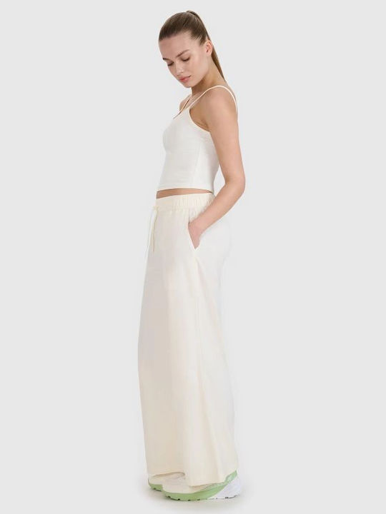Damen Stoff Hose in Lockere Passform Ecru