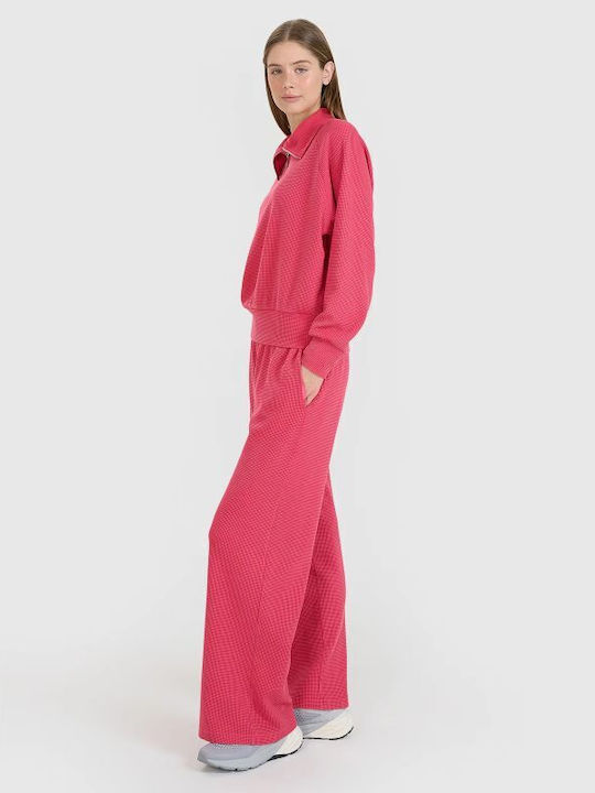 Women's Fabric Trousers Loose Fit Pink