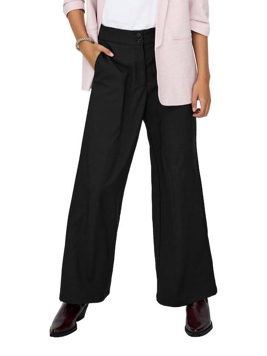 Women's Fabric Trousers Wide Line Burgundy