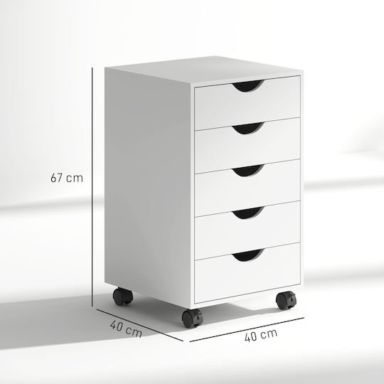 Συρταριέρα Γραφείου από MDF Λευκό 40x40x67cm