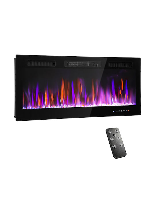 HomCom Επιτοίχιο Ηλεκτρικό Τζάκι 1800W