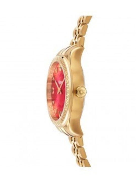 Versace Hellenyium Lady Damen Uhr mit Gold Metallarmband
