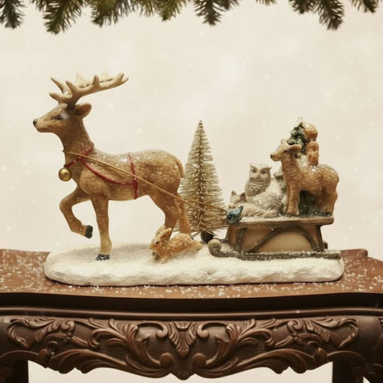 +Efo Christmas Plastic Figure Reindeer Height 24cm