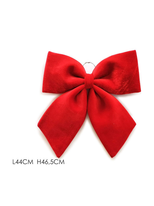 ArteLibre Christmas Fabric Figure Bow Red Height 46.5cm
