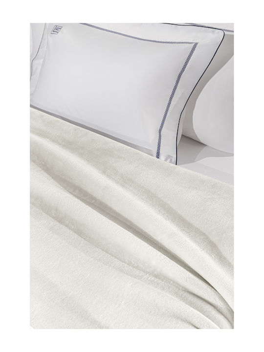 Guy Laroche Logo Pătură Catifea Simplă 160x220 cm Ecru