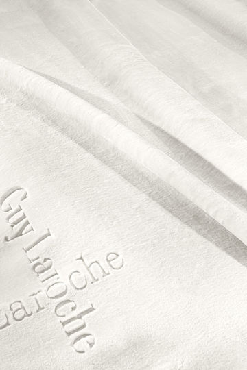 Guy Laroche Logo Κουβέρτα Βελουτέ Μονή 160x220εκ. Ivory