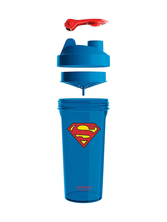 SmartShake Superman Lite Shaker Πρωτεΐνης 800ml Πλαστικό Μπλε
