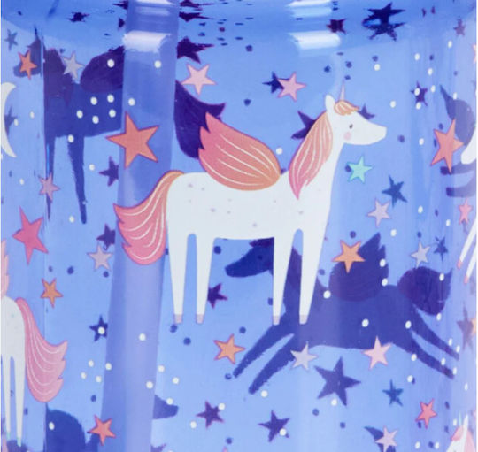 Gezellig Sticlă Pentru Copii Unicorni Din Plastic Cu Pai 450ml