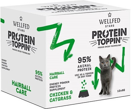 Wellfed Cat Treat Freeze Dried Protein Topping Chicken & Catgrass 6g