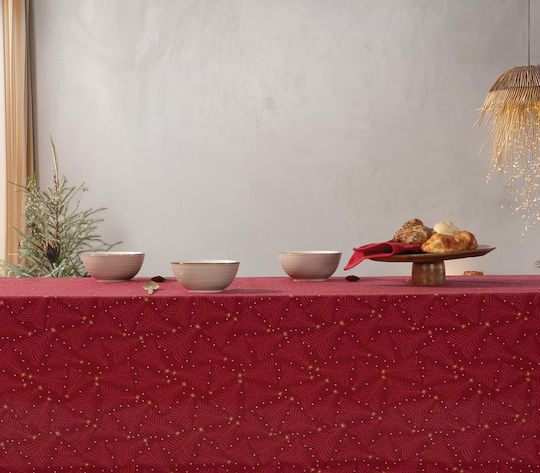 Nef-Nef Homeware December Weihnachtlich Tischtuch Stoff Rot L140xB140cm.