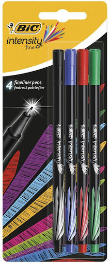 BIC Intensity Fine Μαρκαδόροι Σχεδίου Πράσινοι 0.4mm Σετ 4τμχ