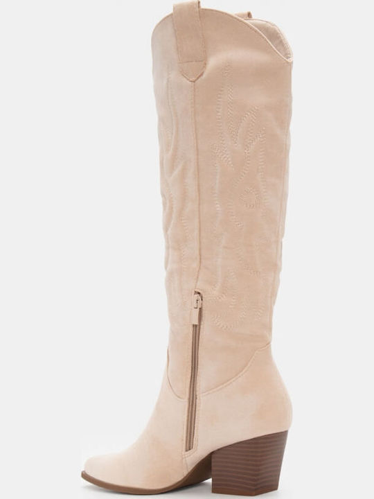 Damenstiefel Cowboy Beige
