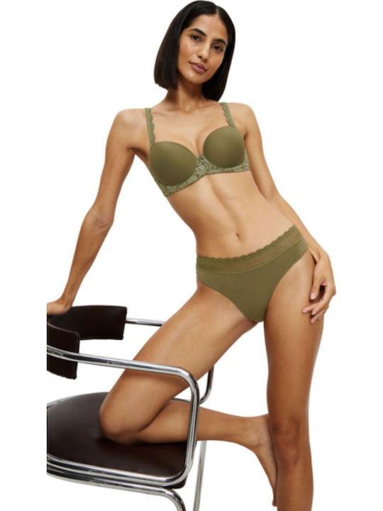 Women's Slip with Lace Olive