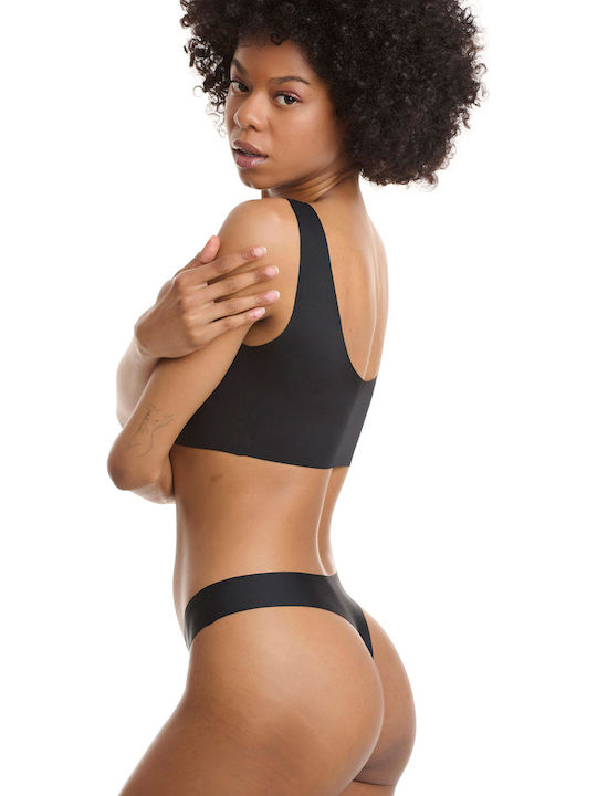 Damen Zeichenfolge 2Pack Nahtlos Schwarz