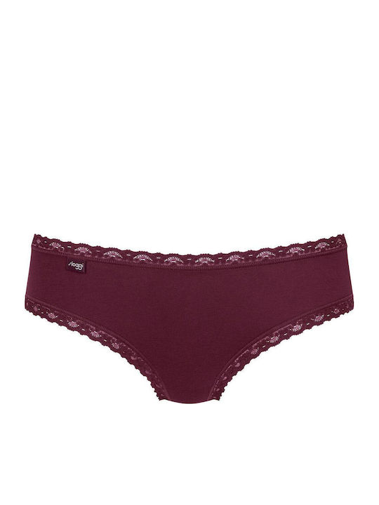 24/7 Weekend Hipster Βαμβακερά Women's Slip 3Pack with Lace Pink/Yellow/Bordeaux