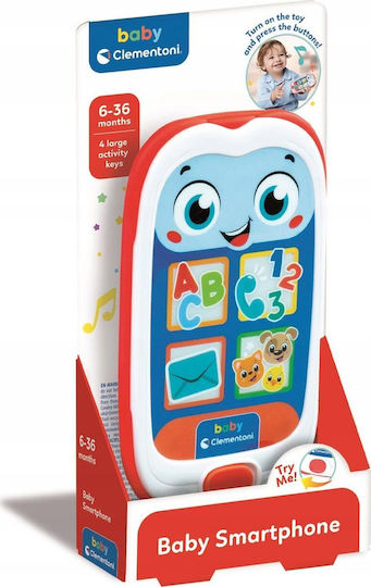 Baby Clementoni Smartphone Phone Toy with Sounds for 6+ Months