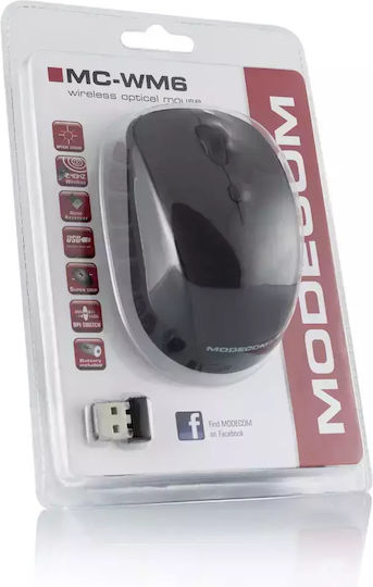 Modecom MC-WM6 Ασύρματο Ποντίκι Μαύρο