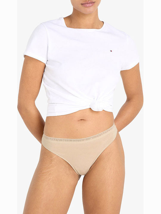 Βαμβακερά Γυναικεία String 3Pack με Δαντέλα Ροζ