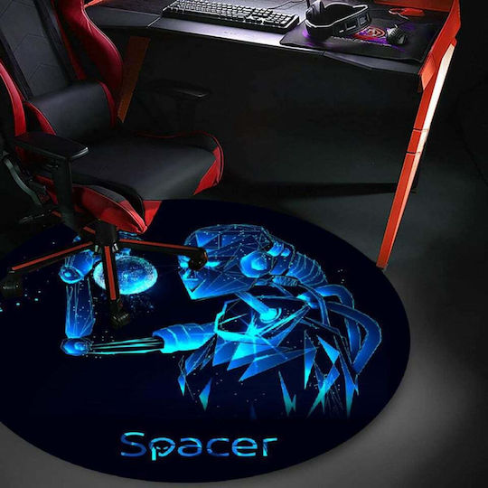 Gaming Chair Mat Spacer Parquet Protection Rubber Textile Material 1200 X 3mm Round Cyborg 46501473 "spfp-cyborg-120"