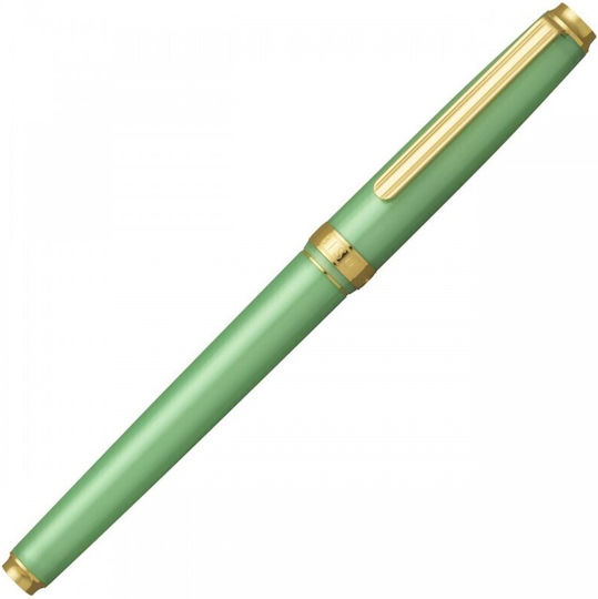 Platinum Fountain Pen Made of Steel with Green Ink